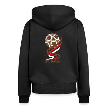 Football - St. Pauli - Women's Premium Organic Zip Hoodie - black - Back - Julia (174cm)