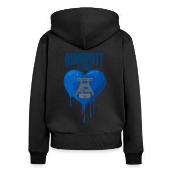 RUHRPOTT LIEBE RUHRGEBIET POTT ZECHE - Frauen Premium Bio Zip Hoodie - Schwarz - Hinten - Julia (174cm)