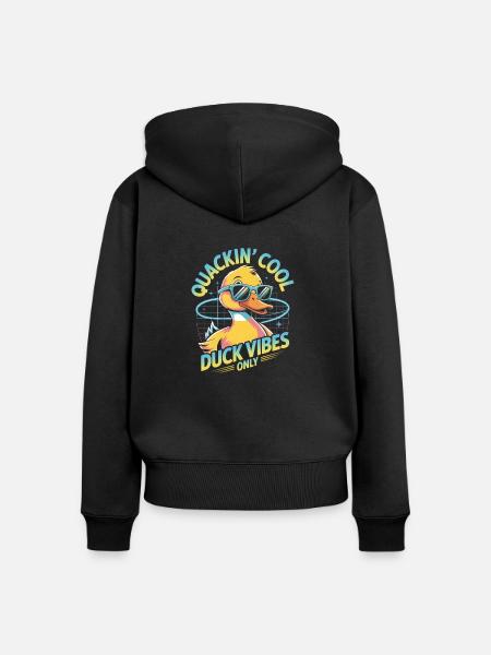 Lustiges Enten Design - Frauen Premium Bio Zip Hoodie - Schwarz