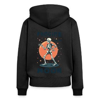 Dancing with the moon. - Women's Premium Organic Zip Hoodie - black - Back - Julia (174cm)