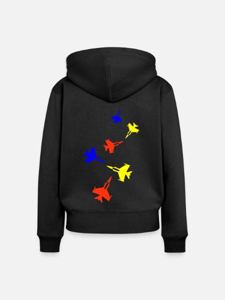 Flugzeug jet symbol - Frauen Premium Bio Zip Hoodie - Schwarz