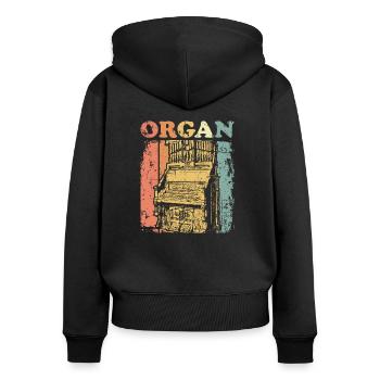 organ - Women's Premium Organic Zip Hoodie - black - Back - Julia (174cm)