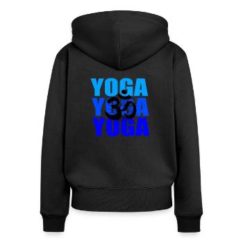 Yoga Yoga Yoga - Sweat à capuche zippé Premium bio Femme - noir - Dos - Julia (174cm)