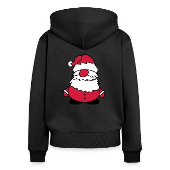 weihnachtsmann funny 002 - Frauen Premium Bio Zip Hoodie - Schwarz - Hinten - Julia (174cm)