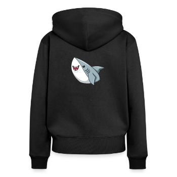 Hai Meer Tier Geschenk - Frauen Premium Bio Zip Hoodie - Schwarz - Hinten - Julia (174cm)