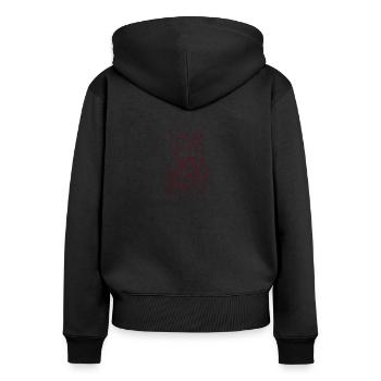 Je t'aime maman - Sweat à capuche zippé Premium bio Femme - noir - Dos - Julia (174cm)