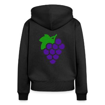 Trauben Geschenk - Frauen Premium Bio Zip Hoodie - Schwarz - Hinten - Julia (174cm)