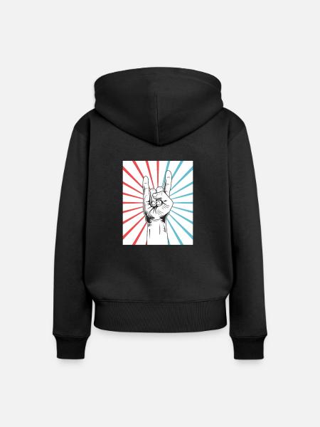 Rock & Roll - Frauen Premium Bio Zip Hoodie - Schwarz
