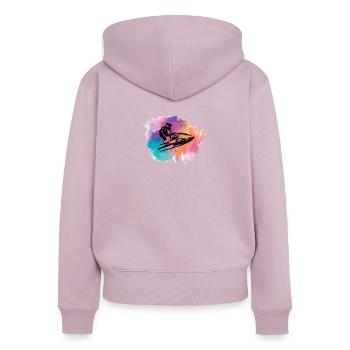Jetski sports nautiques Bateau de plage Ski nautique Sport - Sweat à capuche zippé Premium bio Femme - rose poudré - Dos - Julia (174cm)