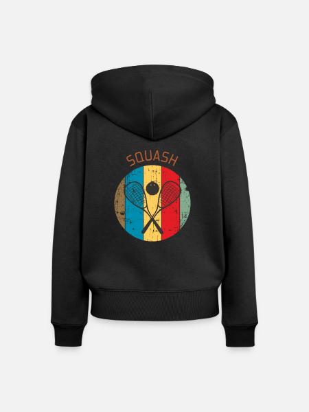 Squash - Frauen Premium Bio Zip Hoodie - Schwarz