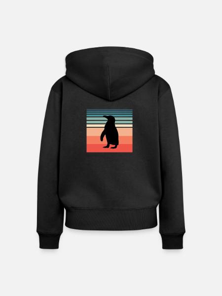 Pinguin Südpol Penguin - Frauen Premium Bio Zip Hoodie - Schwarz