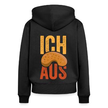 Ich Flipp aus - Frauen Premium Bio Zip Hoodie - Schwarz - Hinten - Julia (174cm)