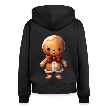 Gingerbread man - Women's Premium Organic Zip Hoodie - black - Back - Julia (174cm)
