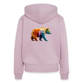 Origami Bear Bär Kunst Geometrie Moderne Arty - Frauen Premium Bio Zip Hoodie - Altrosa - Hinten - Julia (174cm)