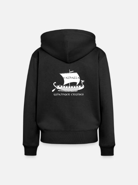 2690 Wikinger Cruises - Frauen Premium Bio Zip Hoodie - Schwarz