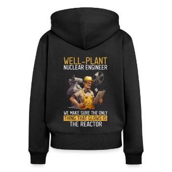 Kernenergie Spruch für Kernenergie - Frauen Premium Bio Zip Hoodie - Schwarz - Hinten - Julia (174cm)