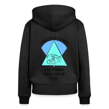 Bus Bus Driver School Bus Bus Bus Bus Driver - Women's Premium Organic Zip Hoodie - black - Back - Julia (174cm)