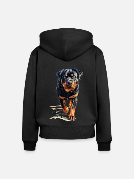 Rottweiler - Frauen Premium Bio Zip Hoodie - Schwarz