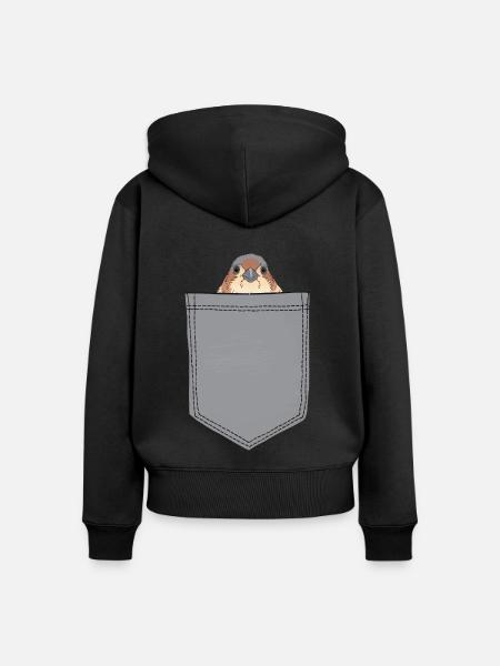 Finch Bird - Frauen Premium Bio Zip Hoodie - Schwarz
