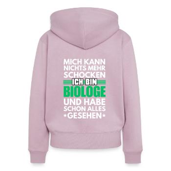 Non-shockable biologist - Women's Premium Organic Zip Hoodie - dusky pink - Back - Julia (174cm)