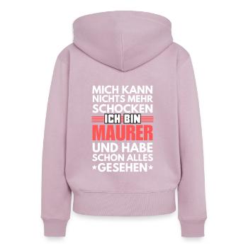 Non-Shockable Mason - Women's Premium Organic Zip Hoodie - dusky pink - Back - Julia (174cm)