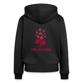 Valentines day And Family day - Frauen Premium Bio Zip Hoodie - Schwarz - Hinten - Julia (174cm)