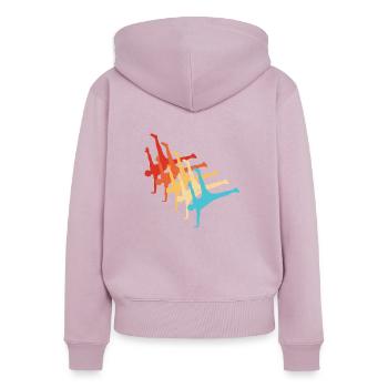 Breakdance Femmes Hommes Break Dance Hip Hop - Sweat à capuche zippé Premium bio Femme - rose poudré - Dos - Julia (174cm)