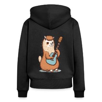 Rockin Out - Sweat à capuche zippé Premium bio Femme - noir - Dos - Julia (174cm)