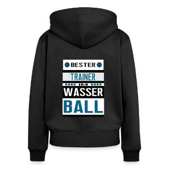 Wasserball Trainer Bester Wasserballtrainer Team - Frauen Premium Bio Zip Hoodie - Schwarz - Hinten - Julia (174cm)
