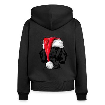 Santa Bavarian Mountain Hound Christmas - Women's Premium Organic Zip Hoodie - black - Back - Julia (174cm)