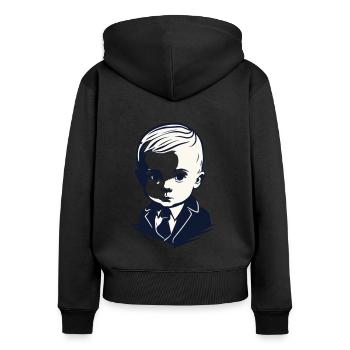 Jeune Gentleman - Sweat à capuche zippé Premium bio Femme - noir - Dos - Julia (174cm)