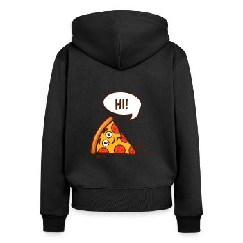 Pizza pizza tranches tranche de pizza - Sweat à capuche zippé Premium bio Femme - noir - Dos - Julia (174cm)