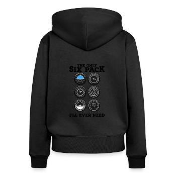 Pilote avion mouche voile planeur volant - Sweat à capuche zippé Premium bio Femme - noir - Dos - Julia (174cm)