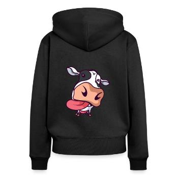Viehzüchter Viehzüchter Viehhalter Tierliebhaber - Frauen Premium Bio Zip Hoodie - Schwarz - Hinten - Julia (174cm)
