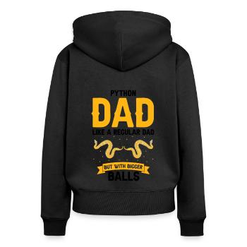 King python design pour les amateurs de serpents - Sweat à capuche zippé Premium bio Femme - noir - Dos - Julia (174cm)