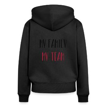 My Family My Team - My Family My Team - Women's Premium Organic Zip Hoodie - black - Back - Julia (174cm)