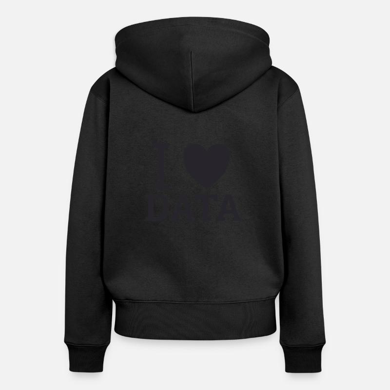 « Love Data » | Data Scientist - Sweat à capuche zippé Premium bio Femme - noir