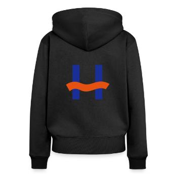H Boot Signes de classe - Sweat à capuche zippé Premium bio Femme - noir - Dos - Julia (174cm)