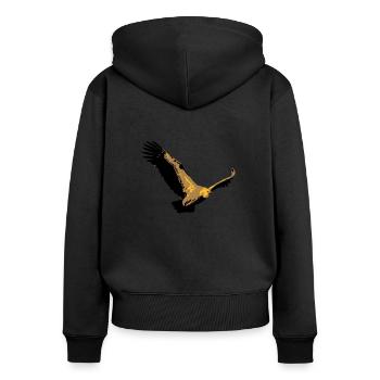 Vautour - Sweat à capuche zippé Premium bio Femme - noir - Dos - Julia (174cm)