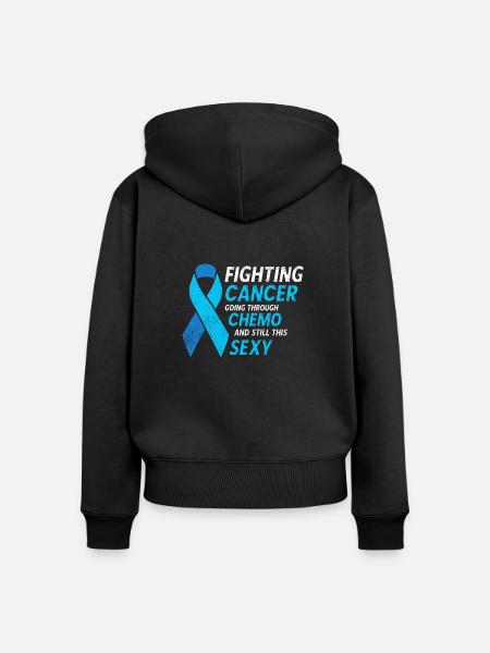 Bekämpfung des Bewusstseins für Prostatakrebs - Frauen Premium Bio Zip Hoodie - Schwarz