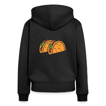 tacos - Sweat à capuche zippé Premium bio Femme - noir - Dos - Julia (174cm)