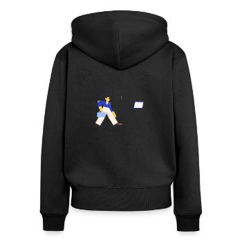 Pablo - Office - Women's Premium Organic Zip Hoodie - black - Back - Julia (174cm)