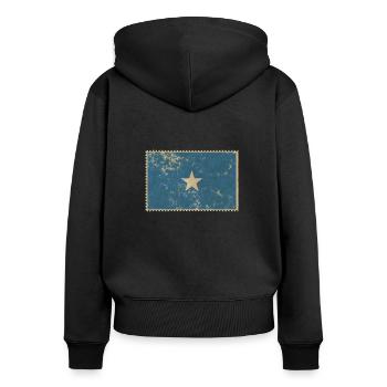 Somalie - Sweat à capuche zippé Premium bio Femme - noir - Dos - Julia (174cm)