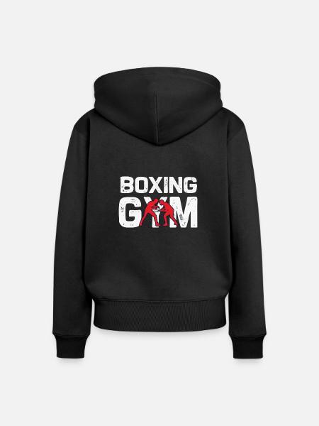 Boxen Fitnessstudio - Frauen Premium Bio Zip Hoodie - Schwarz
