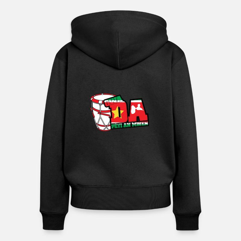 gwada peyi an mwen drapeau indépendantise gwada - Sweat à capuche zippé Premium bio Femme - noir