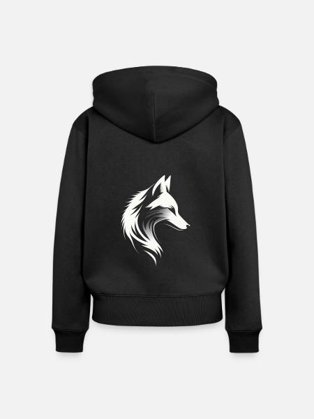 Fuchs - Fuchskopf - Fuchssilhouette - Frauen Premium Bio Zip Hoodie - Schwarz