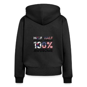 Patriote sud-coréen américain États-Unis - Sweat à capuche zippé Premium bio Femme - noir - Dos - Julia (174cm)