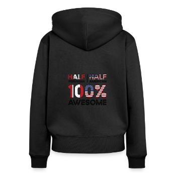 Patriote américain péruvien USA Cultivé - Sweat à capuche zippé Premium bio Femme - noir - Dos - Julia (174cm)