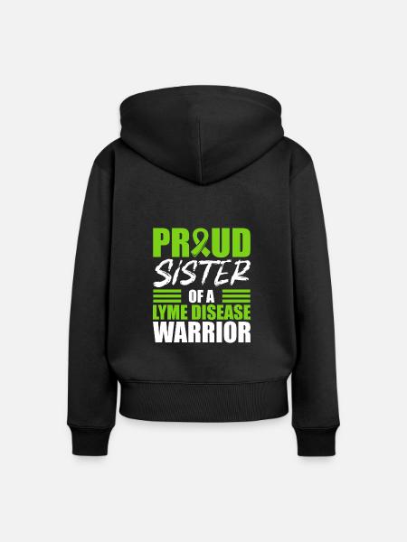 Stolze Schwester Eines Borreliose-kriegers - Frauen Premium Bio Zip Hoodie - Schwarz