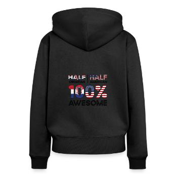 Croatie américain patriote USA cultivé - Sweat à capuche zippé Premium bio Femme - noir - Dos - Julia (174cm)